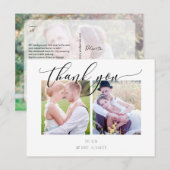 Pix Dezines Wedding Vielen Dank/Moderne Kalligraph Ankündigungspostkarte (Vorne/Hinten)