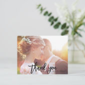 Pix Dezines Wedding Vielen Dank/Moderne Schrift Postkarte (Stehend Vorderseite)