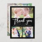 Pix Dezines Wedding Vielen Dank/Moderne Schrift Postkarte (Vorne/Hinten)