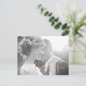 Pix Dezines Wedding Vielen Dank/Rose Gold Script Postkarte (Stehend Vorderseite)
