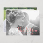 Pix Dezines Wedding Vielen Dank/Rose Gold Script Postkarte (Vorne/Hinten)