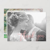 Pix Dezines Wedding Vielen Dank/Rose Gold Script Postkarte (Vorne/Hinten)