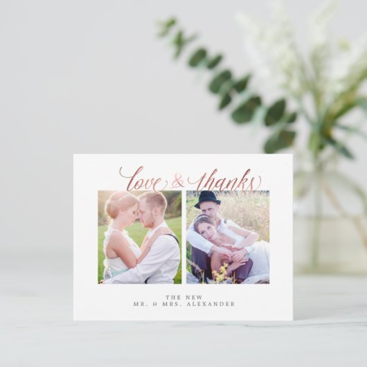 Pix Dezines Wedding Vielen Dank/Spaß Script Postkarte (Stehend Vorderseite)