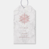 Pix Dezines Weißer Marmor Imitate Rose Schneeflock Geschenkanhänger (Vorderseite)