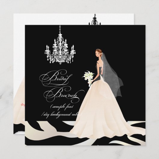 Pix Dezines zebra Bräunungsbrunch/DIY-Anlass + Far Einladung (Vorne/Hinten)