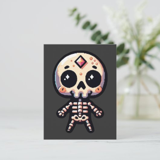 Pixart Skeleton Postkarte (Stehend Vorderseite)