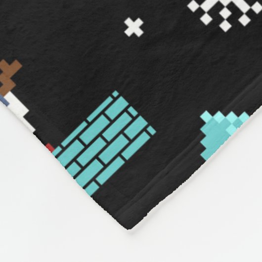 Pixated Frohe Weihnachtsmuster - Retro Design Fleecedecke (Ecke)