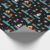 Pixated Frohe Weihnachtsmuster - Retro Design Geschenkpapier (Ecke)