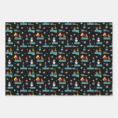 Pixated Frohe Weihnachtsmuster - Retro Design Geschenkpapier Set (Vorderseite 2)