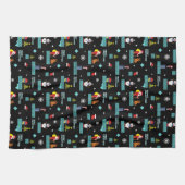 Pixated Frohe Weihnachtsmuster - Retro Design Geschirrtuch (Horizontal)