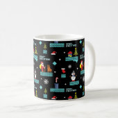Pixated Frohe Weihnachtsmuster - Retro Design Kaffeetasse (VorderseiteRechts)