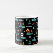 Pixated Frohe Weihnachtsmuster - Retro Design Kaffeetasse (Mittel)