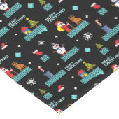 Pixated Frohe Weihnachtsmuster - Retro Design Kurzer Tischläufer (Ecke)