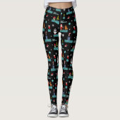 Pixated Frohe Weihnachtsmuster - Retro Design Leggings (Vorderseite)