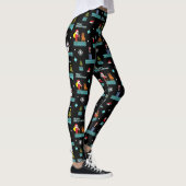 Pixated Frohe Weihnachtsmuster - Retro Design Leggings (Rechts)