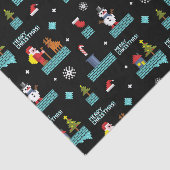 Pixated Frohe Weihnachtsmuster - Retro Design Seidenpapier (Ausschnitt)