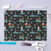 Pixated Frohe Weihnachtsmuster - Retro Design Seidenpapier (Handwerk)