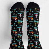Pixated Frohe Weihnachtsmuster - Retro Design Socken (Oben)