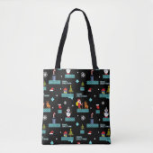 Pixated Frohe Weihnachtsmuster - Retro Design Tasche (Vorderseite)