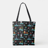 Pixated Frohe Weihnachtsmuster - Retro Design Tasche (Rückseite)