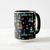 Pixated Frohe Weihnachtsmuster - Retro Design Tasse (VorderseiteRechts)
