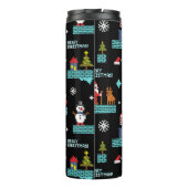 Pixated Frohe Weihnachtsmuster - Retro Design Thermosbecher (Rückseite)