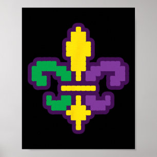 Pixated Jester Hat Video Gamer E-sports Retro Ma Poster