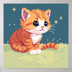 pixated Kitten Poster