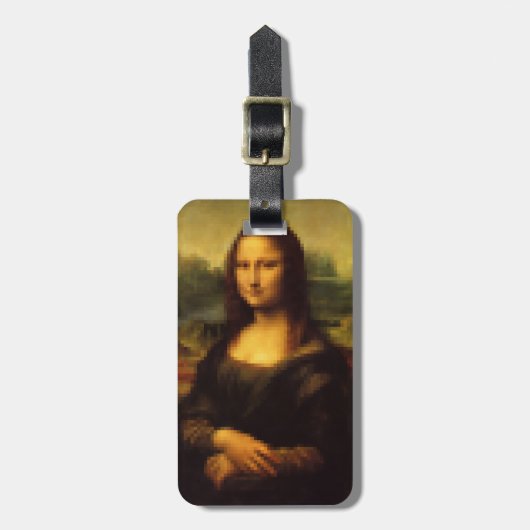 Pixated Mona Lisa Gepäckanhänger (Vorderseite vertikal)