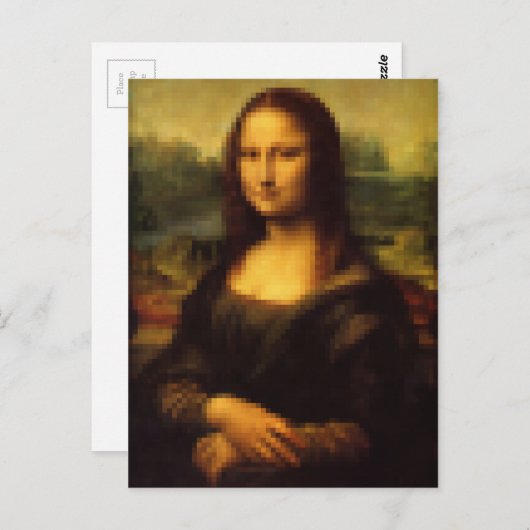 Pixated Mona Lisa Postkarte (Vorne/Hinten)
