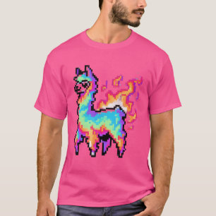 Pixated Neon Llama T-Shirt