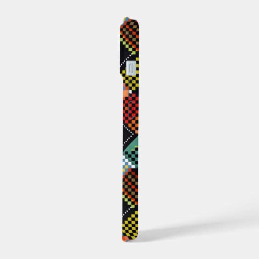 pixated Patchwork iPhone 15 Hülle (Linke Seite)