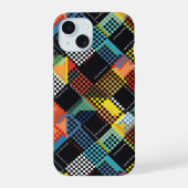 pixated Patchwork iPhone 15 Hülle (Rückseite)
