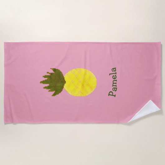 Pixated Pineaple Strandtuch (Vorderseite)