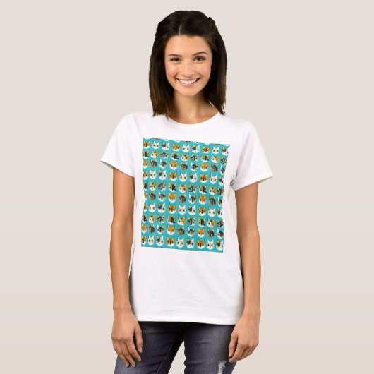Pixated Tabby Cat T-Shirt (Vorne ganz)