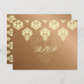 PixDezin Rossellini Damask RSVPs für 12x18 lädt RSVP Karte (Vorne/Hinten)