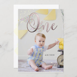 PixDezine 1ST Geburtstagsfarbe Einladung