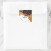 PixDezine Abstrakt Tinte Alkohol Imitate Gold Quadratischer Aufkleber (Tasche)