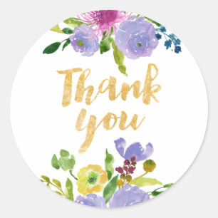 PixDezine Aquarellblume/Minze Ranunculus Runder Aufkleber