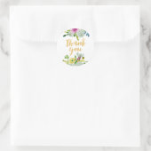 PixDezine Aquarellblume/Minze Ranunculus Runder Aufkleber (Tasche)