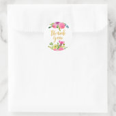 PixDezine Aquarellblume/Rosa Ranunculus Runder Aufkleber (Tasche)