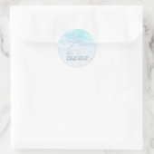 PixDezine Beach Iridescent Blue Rettete unser Datu Runder Aufkleber (Tasche)