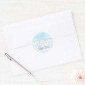 PixDezine Beach Iridescent Blue Rettete unser Datu Runder Aufkleber (Umschlag)