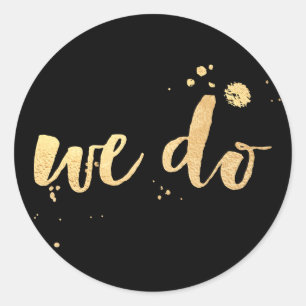 PixDezine begeisterte falsches Gold/wir tun Runder Aufkleber