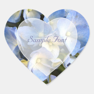 PixDezine, blaue Hydrangea/DIY-Hintergrundfarbe Herz-Aufkleber