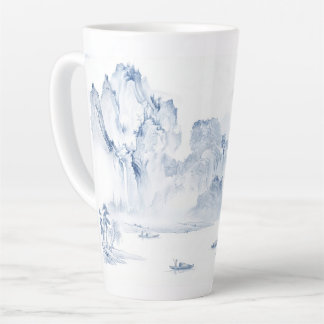 PixDezine Blaues Chinoiserie-Tal-Landschaftsbild Milchtasse