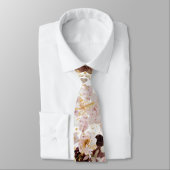 PixDezine Boho H2 Dusty Rose Burgundy Mums Krawatte (Gebunden)