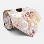 PixDezine Boho H2 Dusty Rose Burgundy Mums Krawatte (Gerollt)