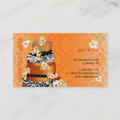 PixDezine Damask+gebrannter Aprikosenkuchen/Pâtiss Visitenkarte (Rückseite)