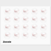 PixDezine Dazzled Imitate Rose Gold/Liebe Runder Aufkleber (Blatt)